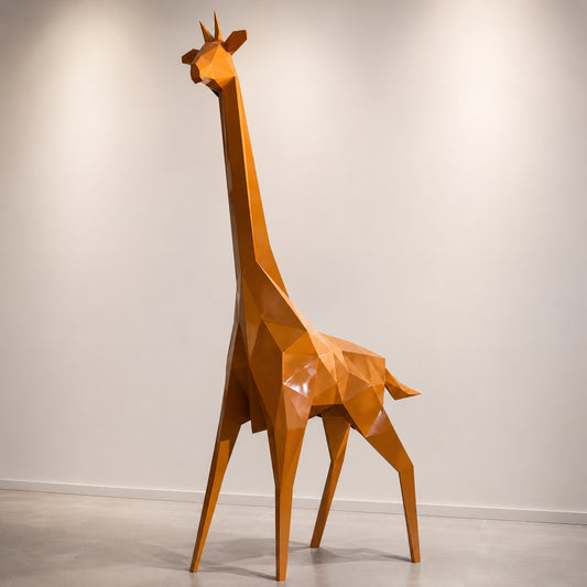 Orange Geometric Giraffe