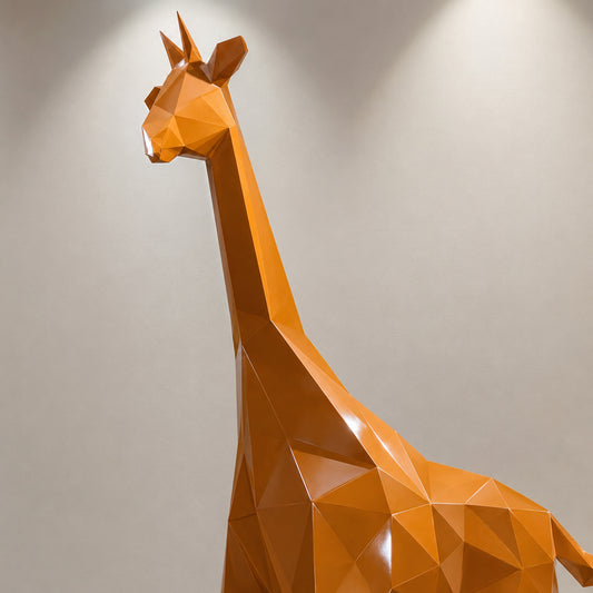 Orange Geometric Giraffe